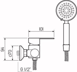 Смеситель для душа РМС SUS124-003 нержавеющая сталь